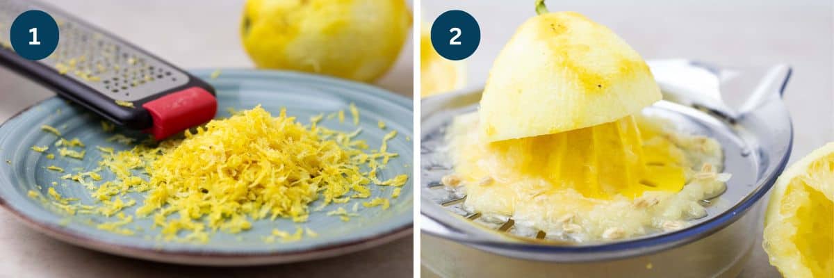 Process images for making lemon ice cream